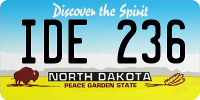ND license plate IDE236