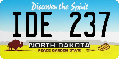 ND license plate IDE237