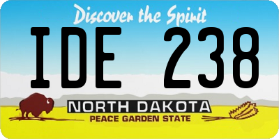 ND license plate IDE238