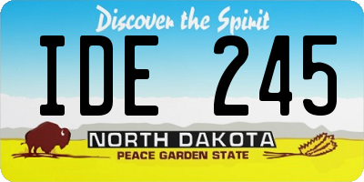 ND license plate IDE245
