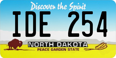 ND license plate IDE254