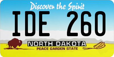ND license plate IDE260