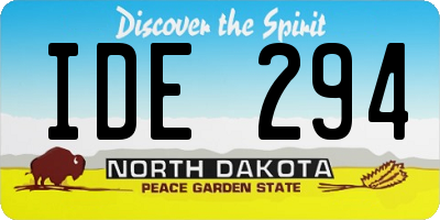 ND license plate IDE294