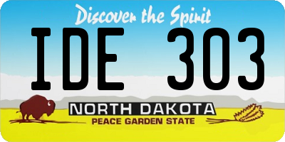 ND license plate IDE303