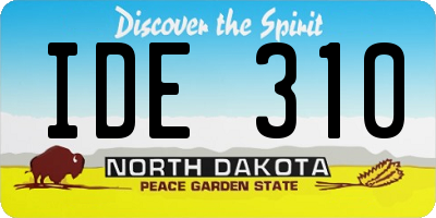 ND license plate IDE310