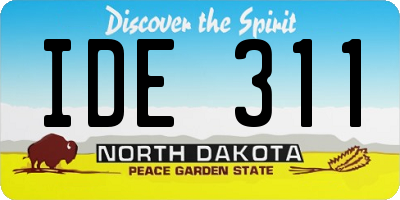 ND license plate IDE311