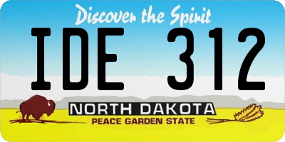 ND license plate IDE312