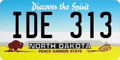 ND license plate IDE313