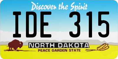 ND license plate IDE315