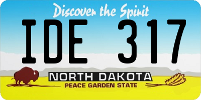 ND license plate IDE317