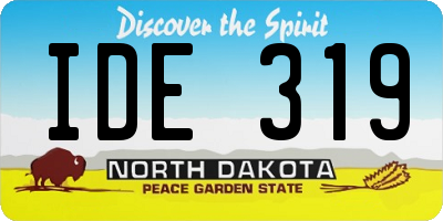 ND license plate IDE319