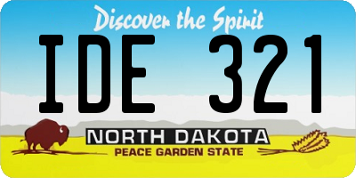 ND license plate IDE321