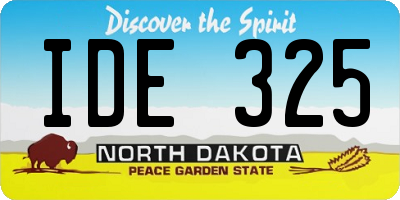 ND license plate IDE325