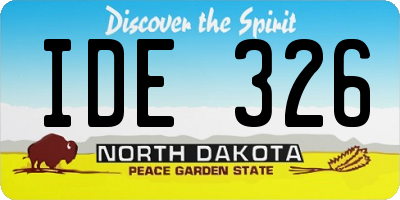 ND license plate IDE326