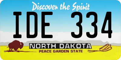 ND license plate IDE334