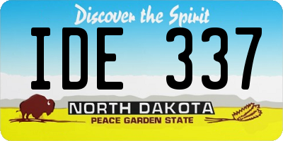 ND license plate IDE337