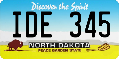 ND license plate IDE345