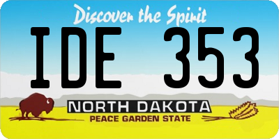 ND license plate IDE353