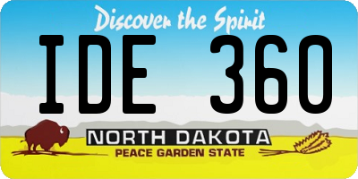 ND license plate IDE360