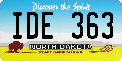 ND license plate IDE363