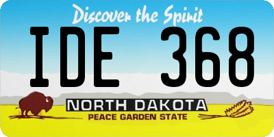 ND license plate IDE368