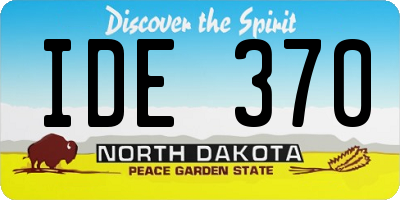 ND license plate IDE370