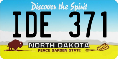 ND license plate IDE371