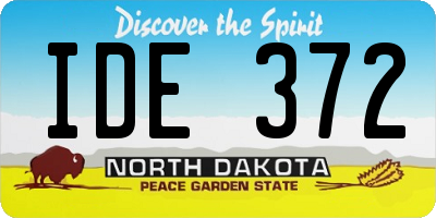 ND license plate IDE372