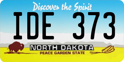 ND license plate IDE373