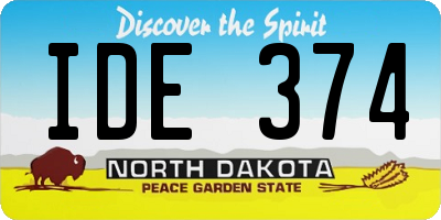 ND license plate IDE374