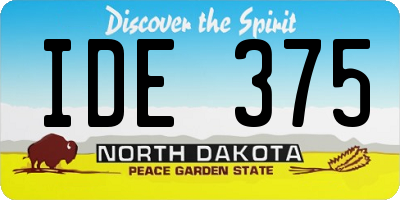 ND license plate IDE375