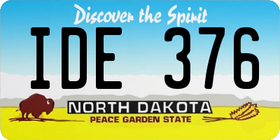 ND license plate IDE376