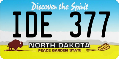 ND license plate IDE377