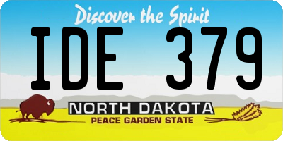 ND license plate IDE379