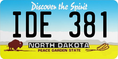 ND license plate IDE381