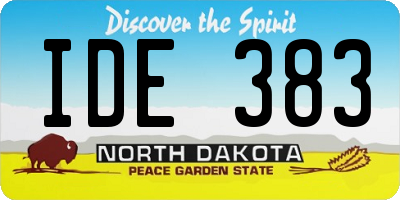 ND license plate IDE383