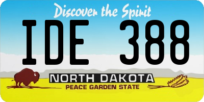 ND license plate IDE388