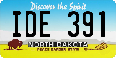 ND license plate IDE391
