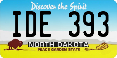 ND license plate IDE393