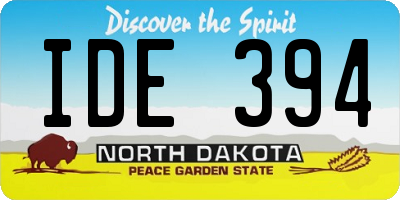 ND license plate IDE394