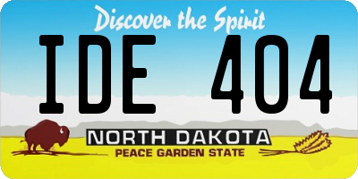 ND license plate IDE404