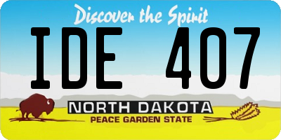 ND license plate IDE407