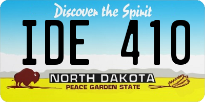 ND license plate IDE410