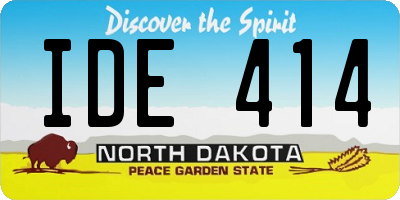 ND license plate IDE414