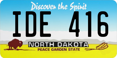 ND license plate IDE416