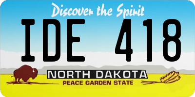 ND license plate IDE418