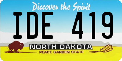 ND license plate IDE419
