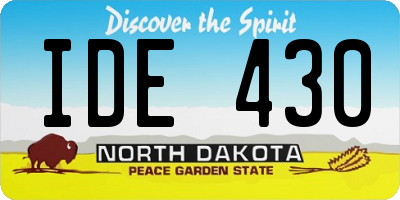 ND license plate IDE430