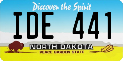 ND license plate IDE441