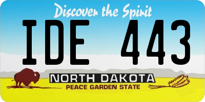 ND license plate IDE443
